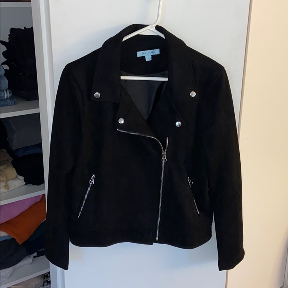 She + Sky Suede Black Jacket bc